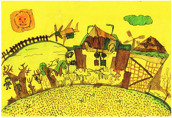 创意儿童画赏析—小小一幅画，浓浓家乡情！