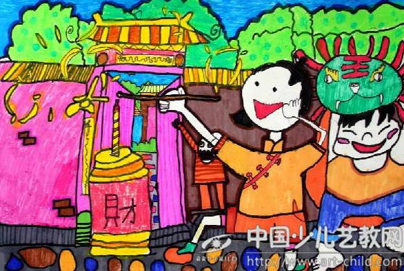 幼儿美术教案：《鞭炮》