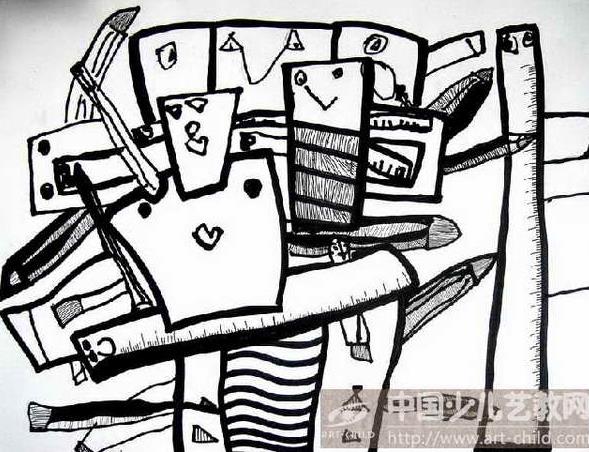 简笔画文具的绘画示例