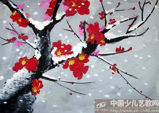 水墨画教程之梅花花朵的两种技法