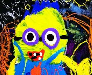 适合儿童艺术起步的蜡笔画