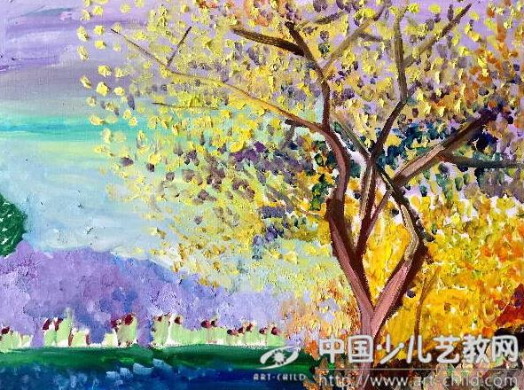 早秋地树油画技法