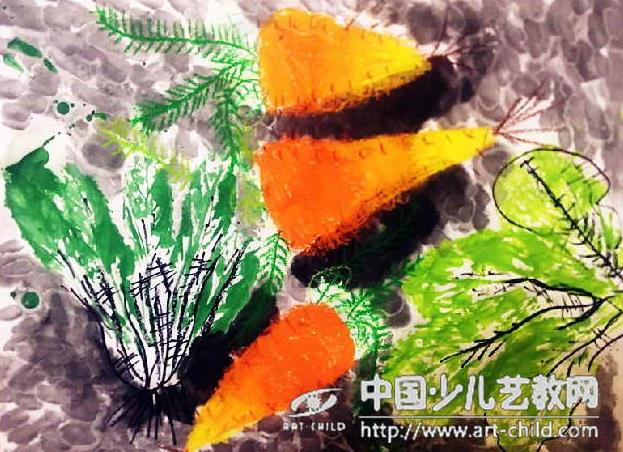 水粉教学——青菜的画法