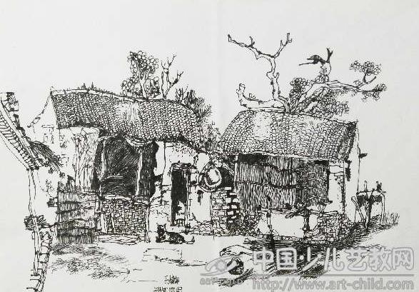 写实钢笔画画水