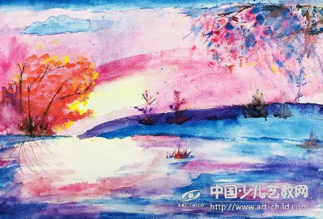 水彩画技法之渗化法