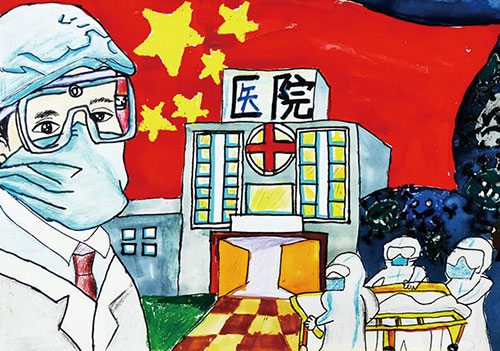儿童画赏析——孩子们画笔下的战“疫”英雄！