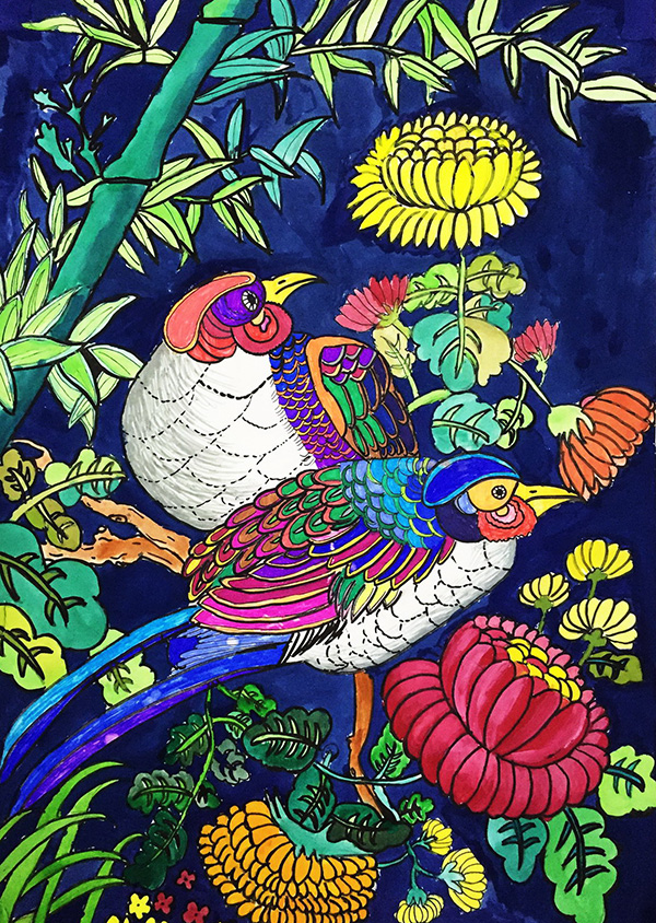 《少儿画苑》儿童画赏析——鸟语花香春意浓！