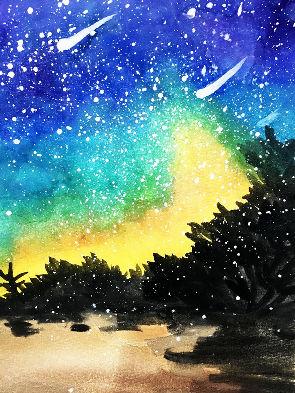 这么唯美的星空儿童画，不看一眼就亏大了！