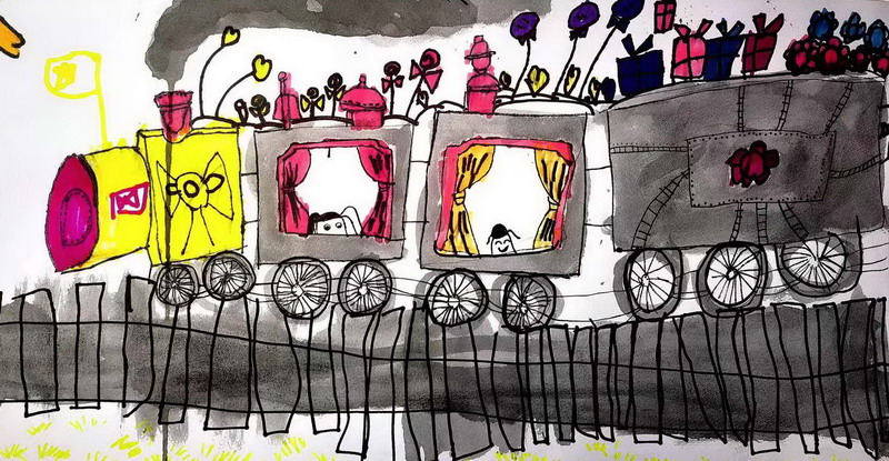 小小火车跑得快—《少儿画苑》国际少儿书画大赛作品赏析