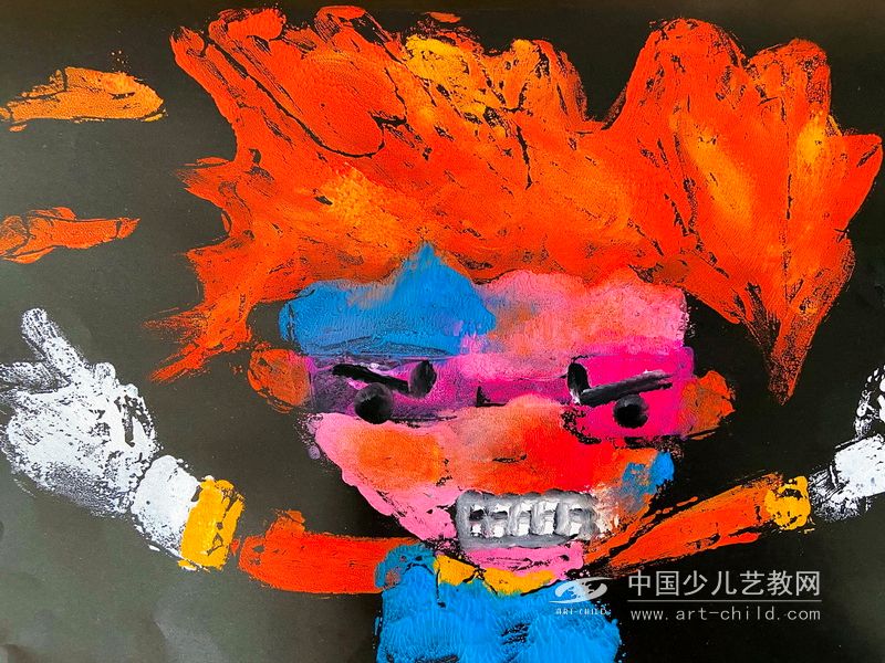 发怒的爸爸—《少儿画苑》国际少儿书画大赛作品赏析