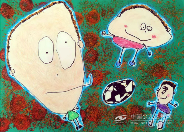 家庭足球赛—《少儿画苑》国际少儿书画大赛作品赏析