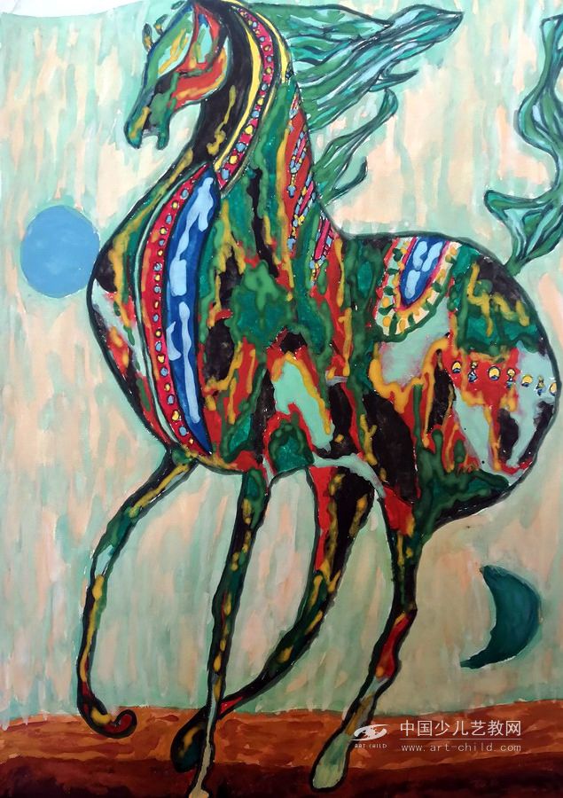三彩马—《少儿画苑》国际少儿书画大赛作品赏析