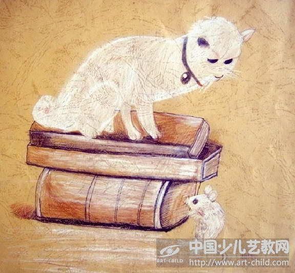 猫和老鼠—《少儿画苑》国际少儿书画大赛作品赏析