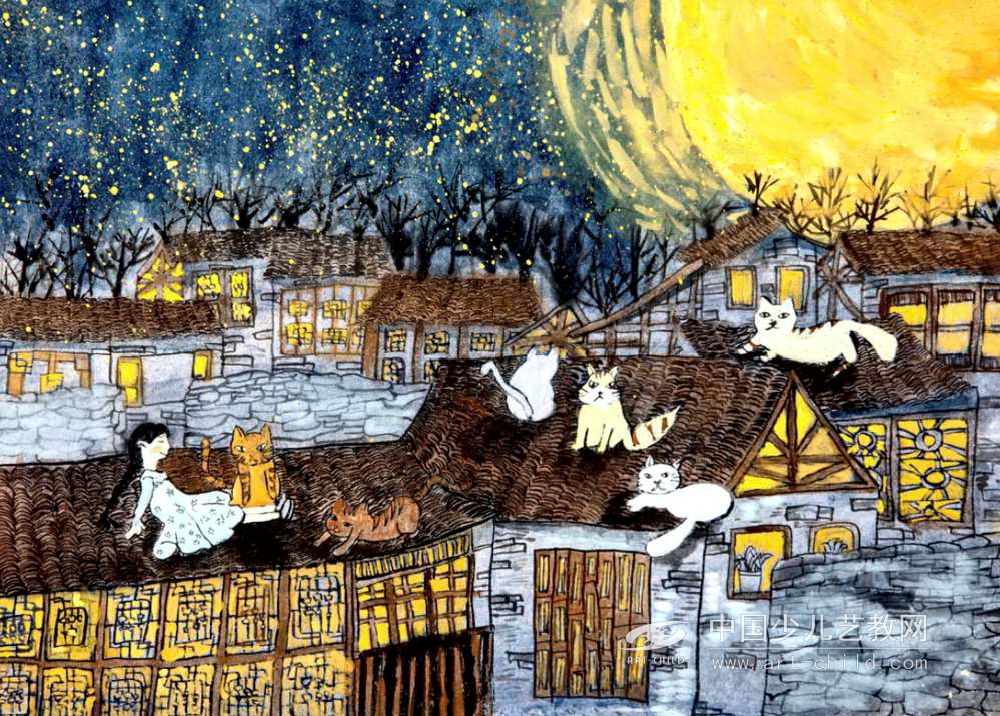 星空下的精灵—《少儿画苑》国际少儿书画大赛作品赏析
