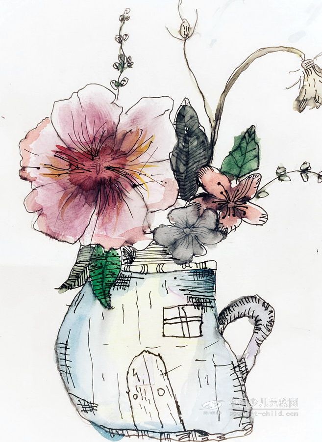 线描花—《少儿画苑》国际少儿书画大赛作品赏析