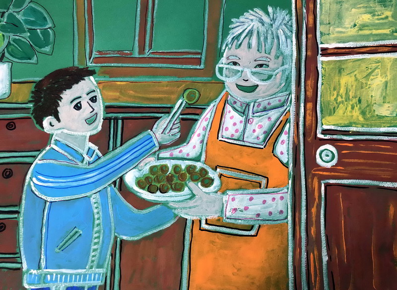 奶奶您先尝一尝—《少儿画苑》国际少儿书画大赛作品赏析