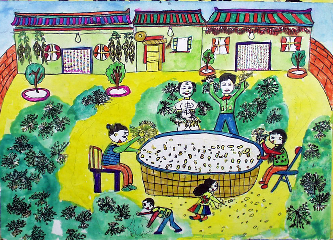 摘花生—《少儿画苑》国际少儿书画大赛作品赏析