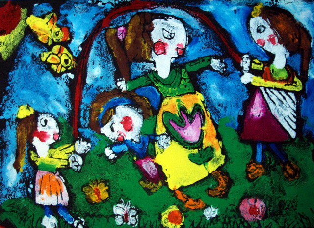 跳大绳—《少儿画苑》国际少儿书画大赛作品赏析