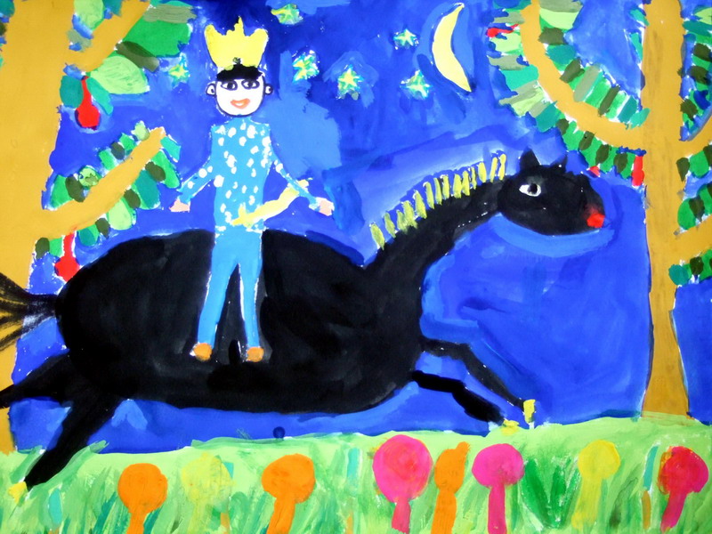 黑马王子—《少儿画苑》国际少儿书画大赛作品赏析