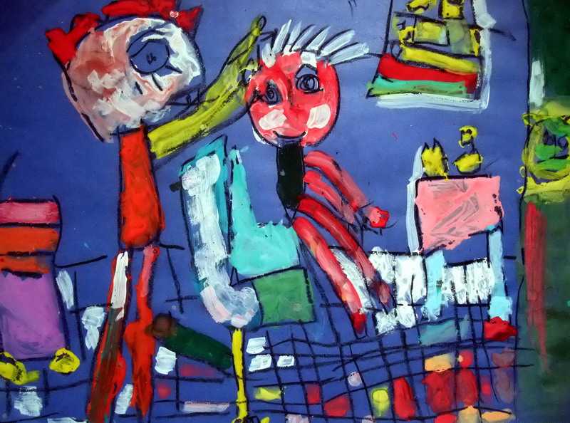 剪头发—《少儿画苑》国际少儿书画大赛作品赏析