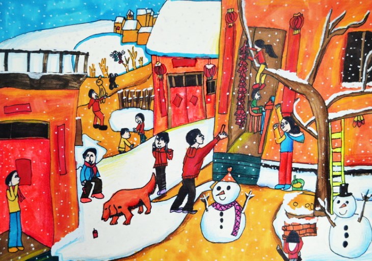 欢乐春节，看孩子如何用画笔捕捉年味！