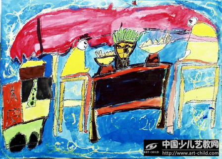 《吃火锅》—《少儿画苑》国际少儿书画大赛作品赏析