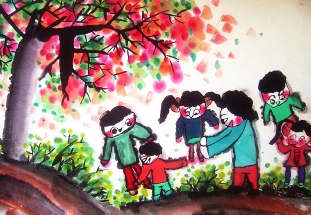 童趣盎然：儿童画笔下的春天作品赏析