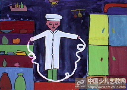 拉面—《少儿画苑》国际少儿书画大赛作品赏析