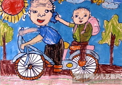 我给爷爷擦汗——《少儿画苑》国际少儿书画大赛作品赏析