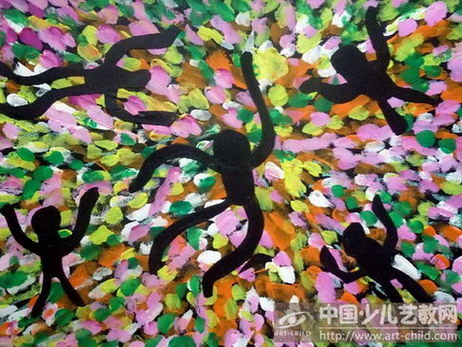 叠彩面条人——《少儿画苑》国际少儿书画大赛作品赏析