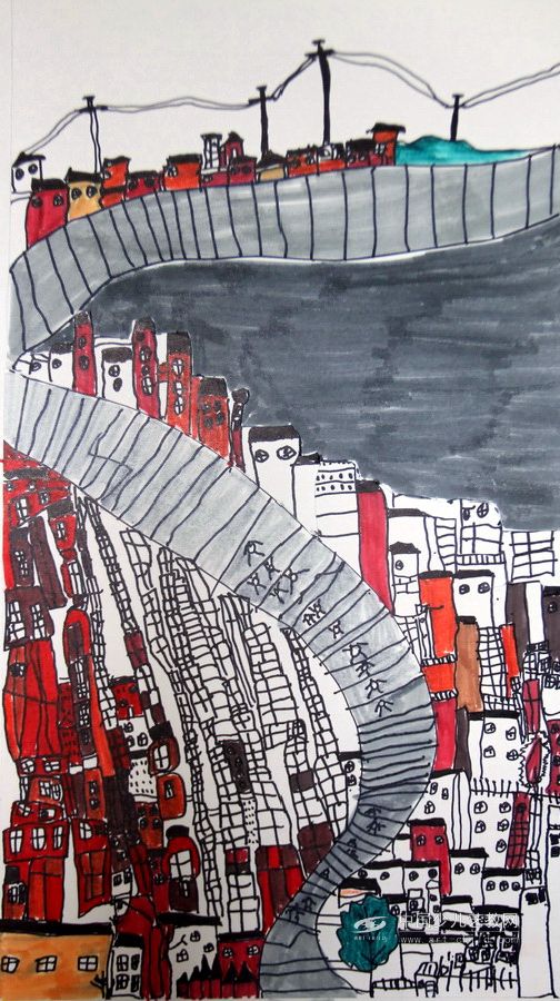 小镇—《少儿画苑》国际少儿书画大赛作品赏析