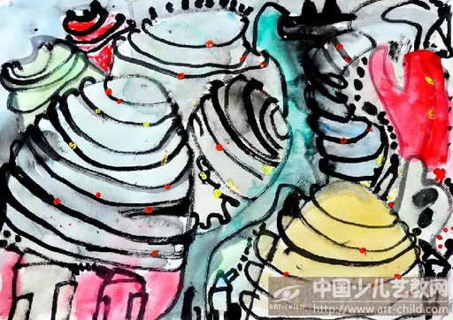 梯田——《少儿画苑》国际少儿书画大赛作品赏析