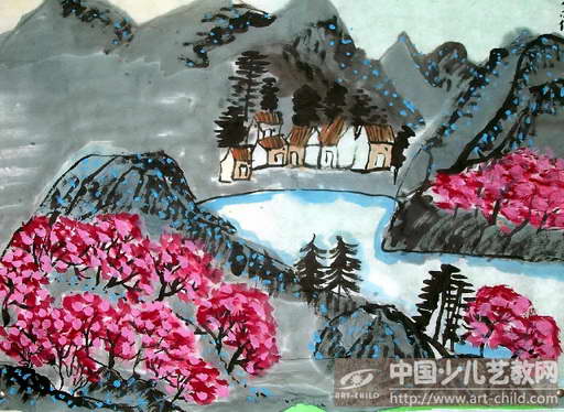 山里人家——《少儿画苑》国际少儿书画大赛作品赏析