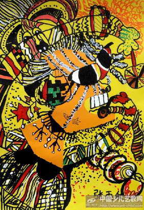 抽象人物——《少儿画苑》国际少儿书画大赛作品赏析