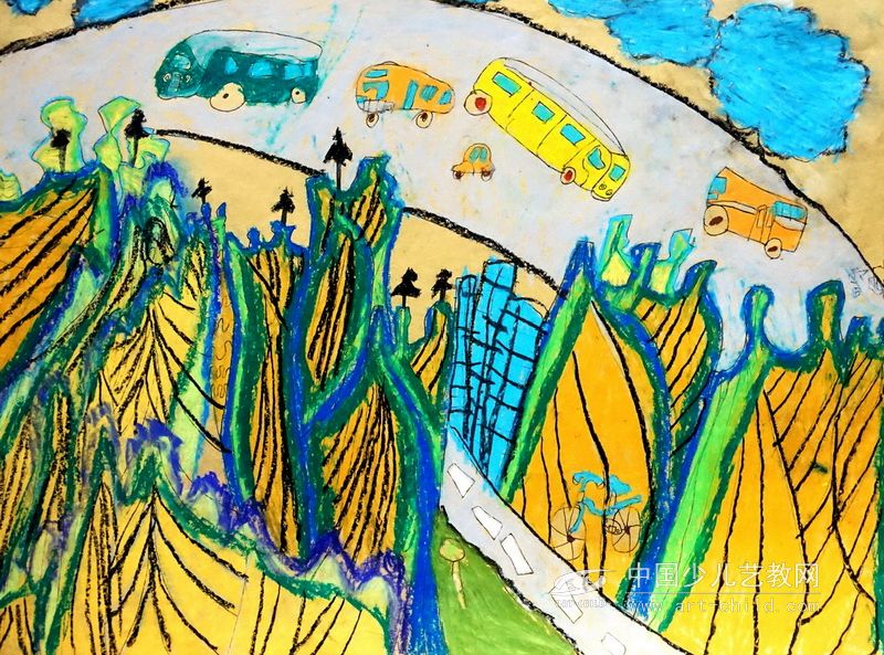 山间小路—《少儿画苑》国际少儿书画大赛作品赏析