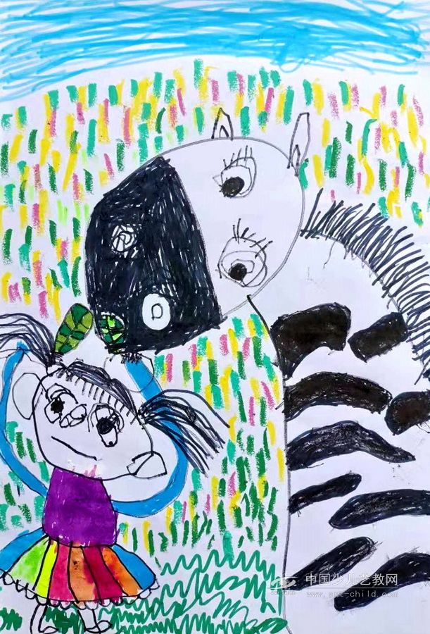 和斑马做朋友—《少儿画苑》国际少儿书画大赛作品赏析