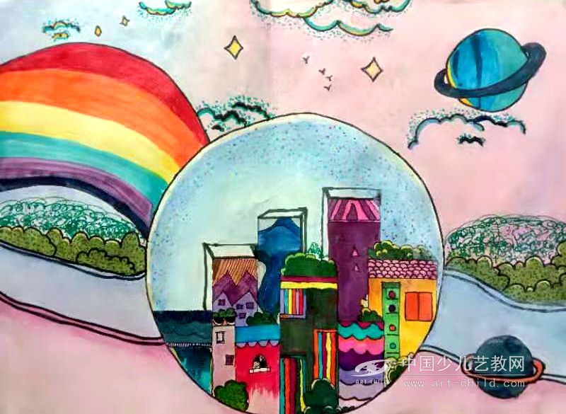 梦幻之城—《少儿画苑》国际少儿书画大赛作品赏析