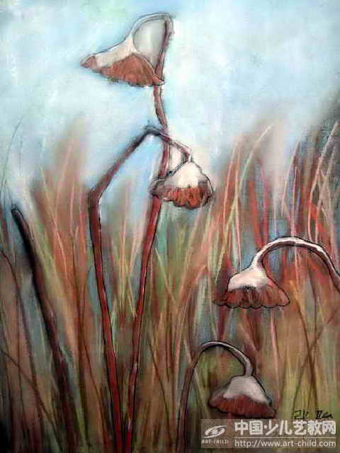 莲蓬——《少儿画苑》国际少儿书画大赛作品赏析