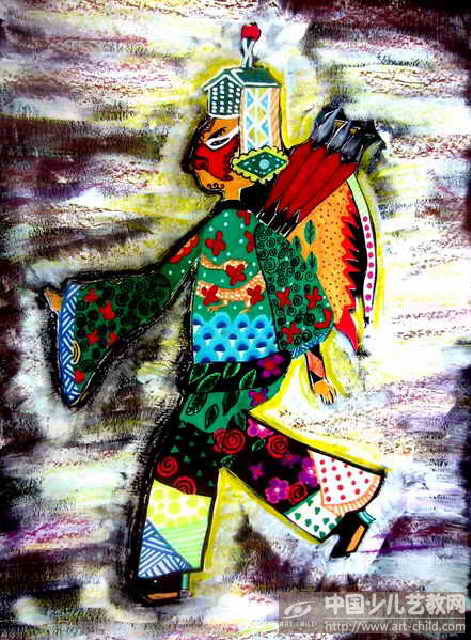 皮影戏——《少儿画苑》国际少儿书画大赛作品赏析