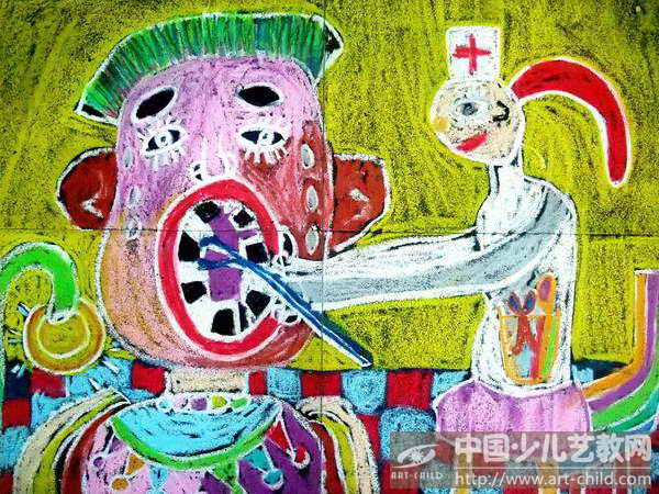 拔牙——《少儿画苑》国际少儿书画大赛作品赏析