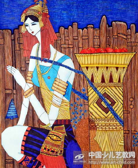 小背篓——《少儿画苑》国际少儿书画大赛