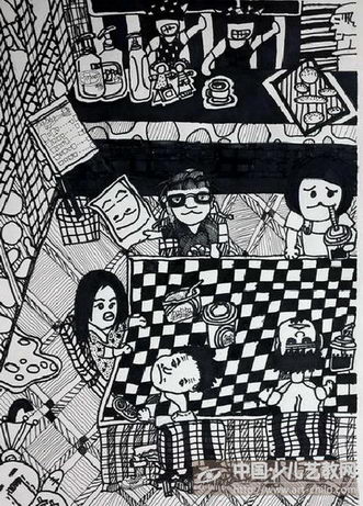餐馆里——《少儿画苑》国际少儿书画大赛