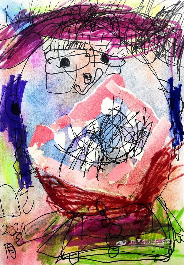 大嘴吃面—《少儿画苑》国际少儿书画大赛作品赏析