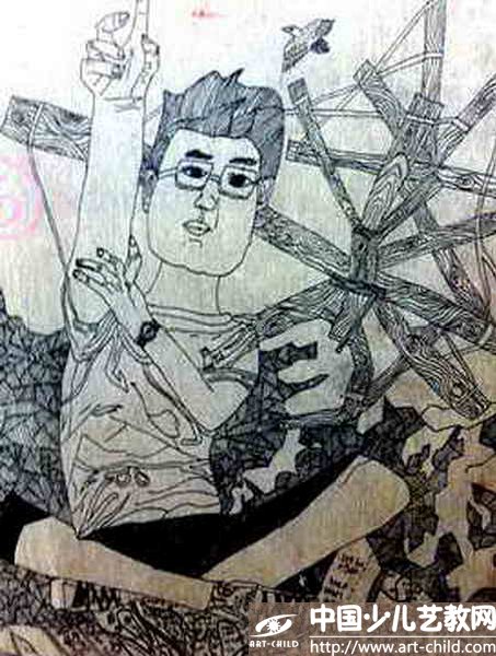 男孩——《少儿画苑》国际少儿书画大赛作品赏析