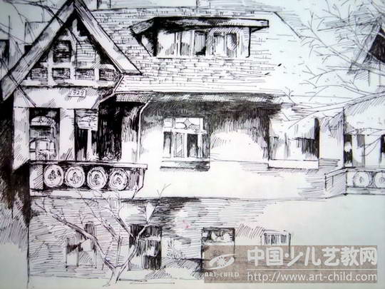 建筑写生——《少儿画苑》国际少儿书画大赛