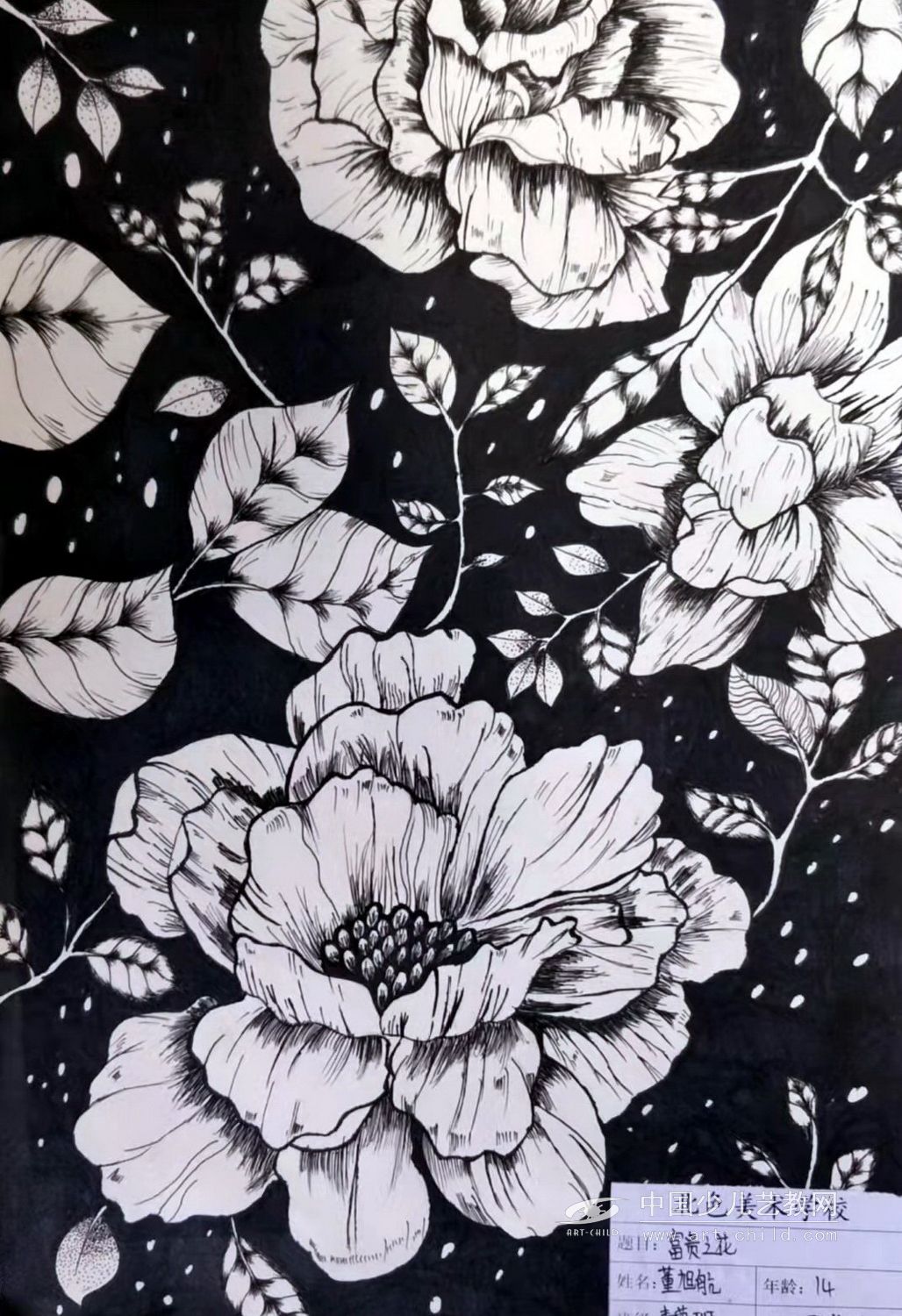 富贵之花—《少儿画苑》国际少儿书画大赛作品赏析