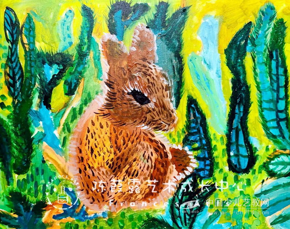 丛林里的兔子—《少儿画苑》国际少儿书画大赛作品赏析