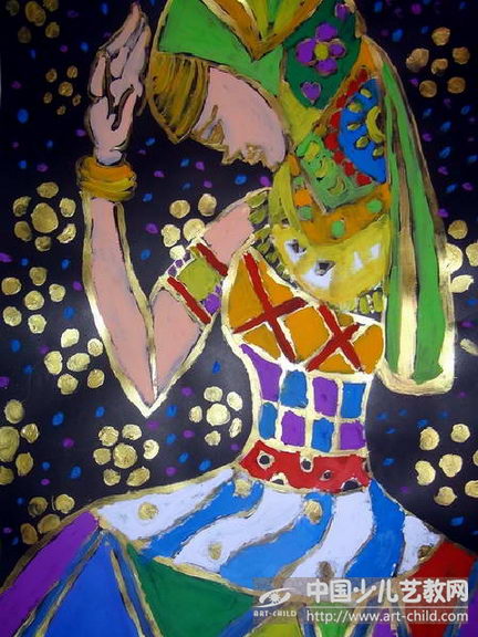 表演中的我——《少儿画苑》国际少儿书画大赛