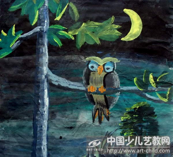 猫头鹰——《少儿画苑》国际少儿书画大赛