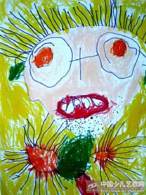 帅气老爸——《少儿画苑》国际少儿书画大赛作品赏析